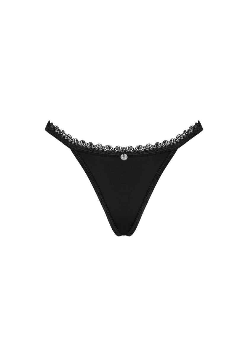 Maderris Obsessive tanga din dantelă negru M/L