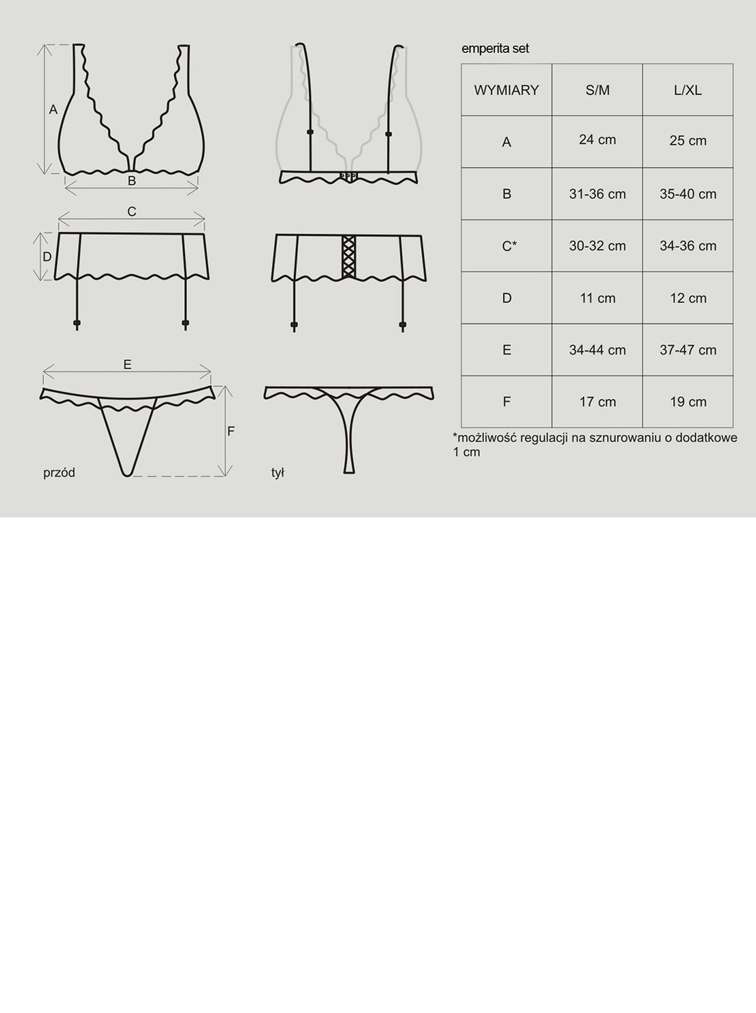 Set lenjerie erotică din dantelă Emperita Obsessive S/M