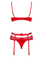 Set 3 piese Heartina Obsessive din dantelă S/M
