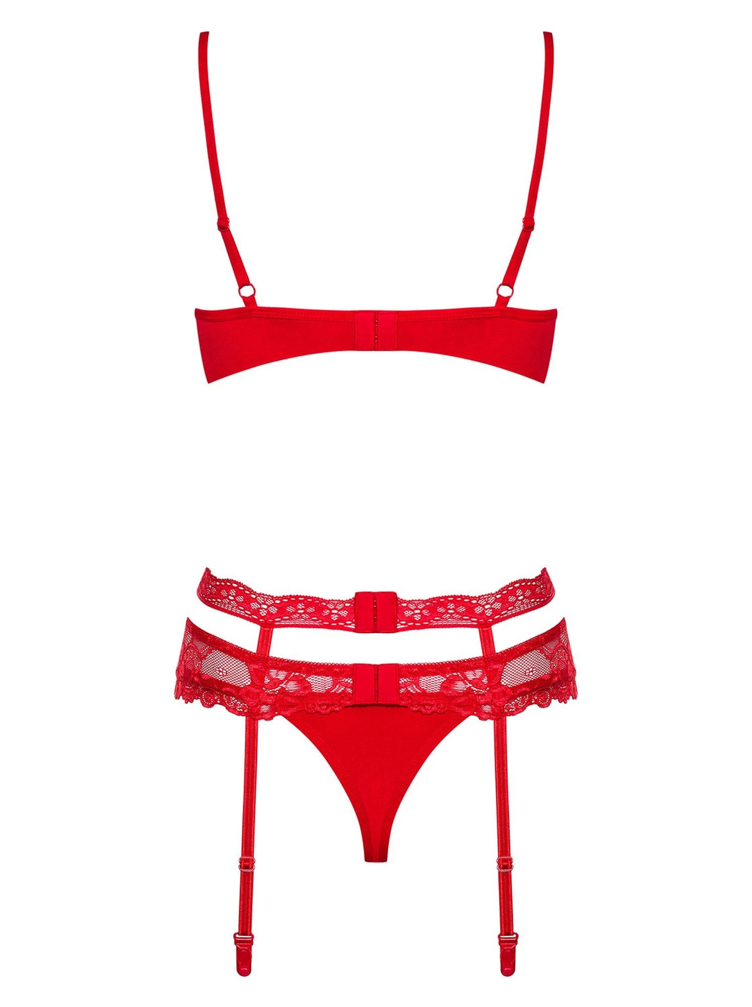 Set 3 piese Heartina Obsessive din dantelă S/M