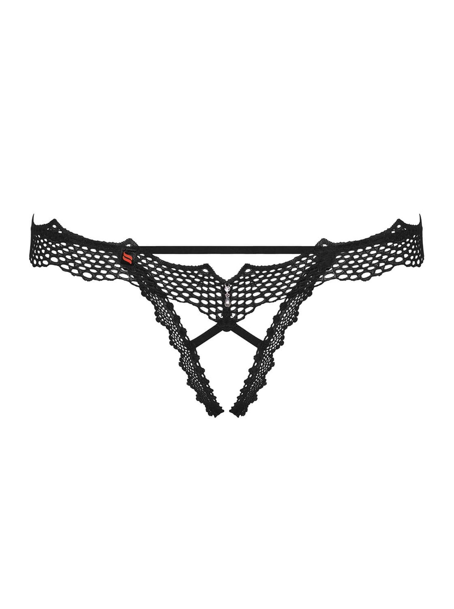 Bravelle Obsessive Open Thong Negru L/XL