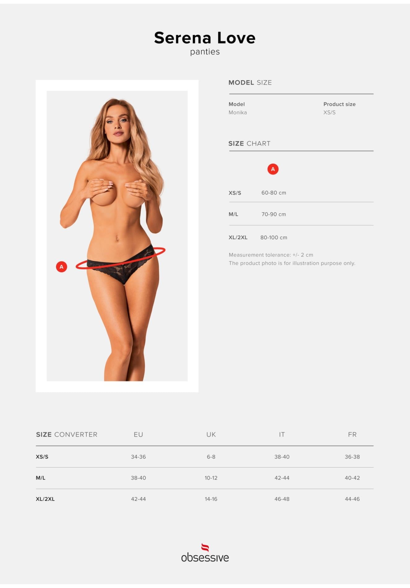 Chiloți din dantelă Serena Love Obsessive XL/2XL