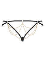 Tanga Pantheria din plasă cu lanț Obsessive negru L/XL