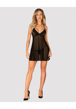 Babydoll și tanga Obsessive Latinesa, negru, M/L