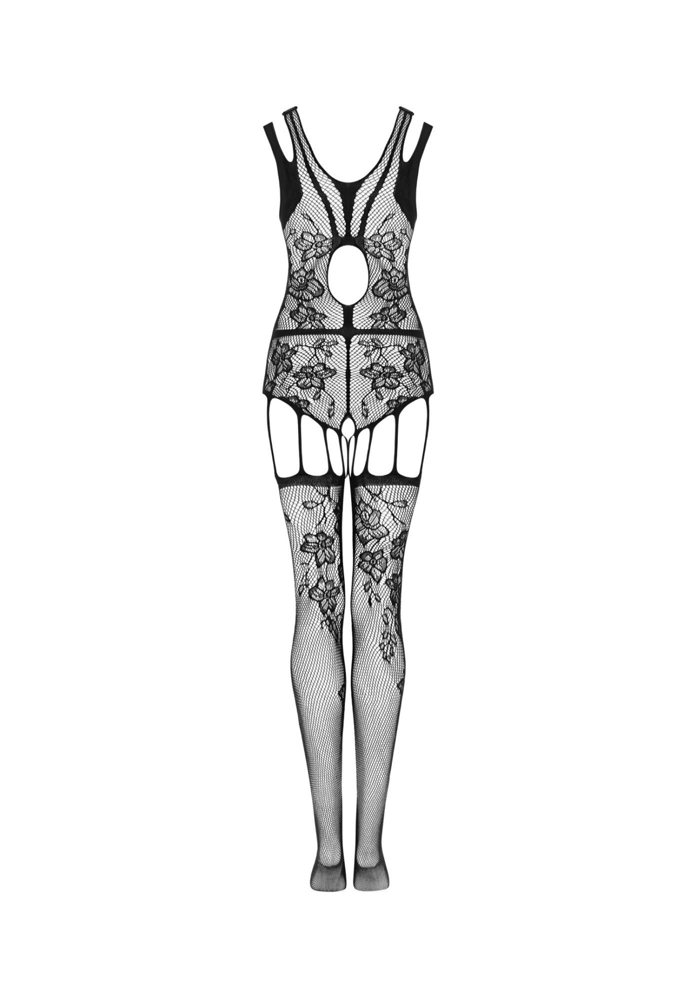 Body Obsessive F239 cu bretele deschise, negru, S/M/L