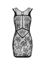 Rochie mini Obsessive neagră din plasă S/M/L