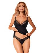 Set lenjerie intimă Obsessive Bella Rou negru M/L