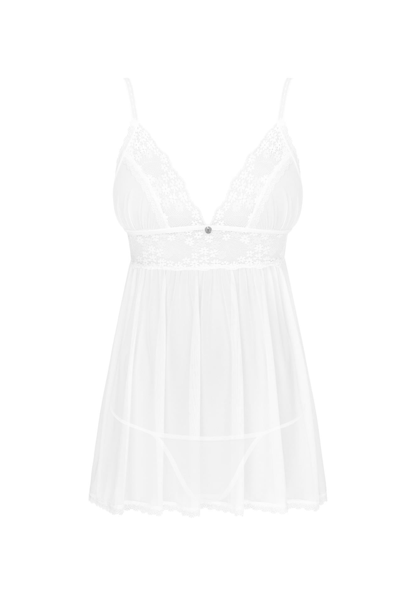 Babydoll Obsessive Heavenlly din dantelă cu tanga, model XS/S