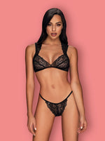 Set sexy din dantelă Elisetta Obsessive negru L/XL