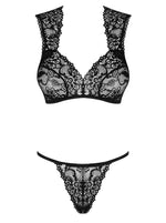 Set sexy din dantelă Elisetta Obsessive negru L/XL