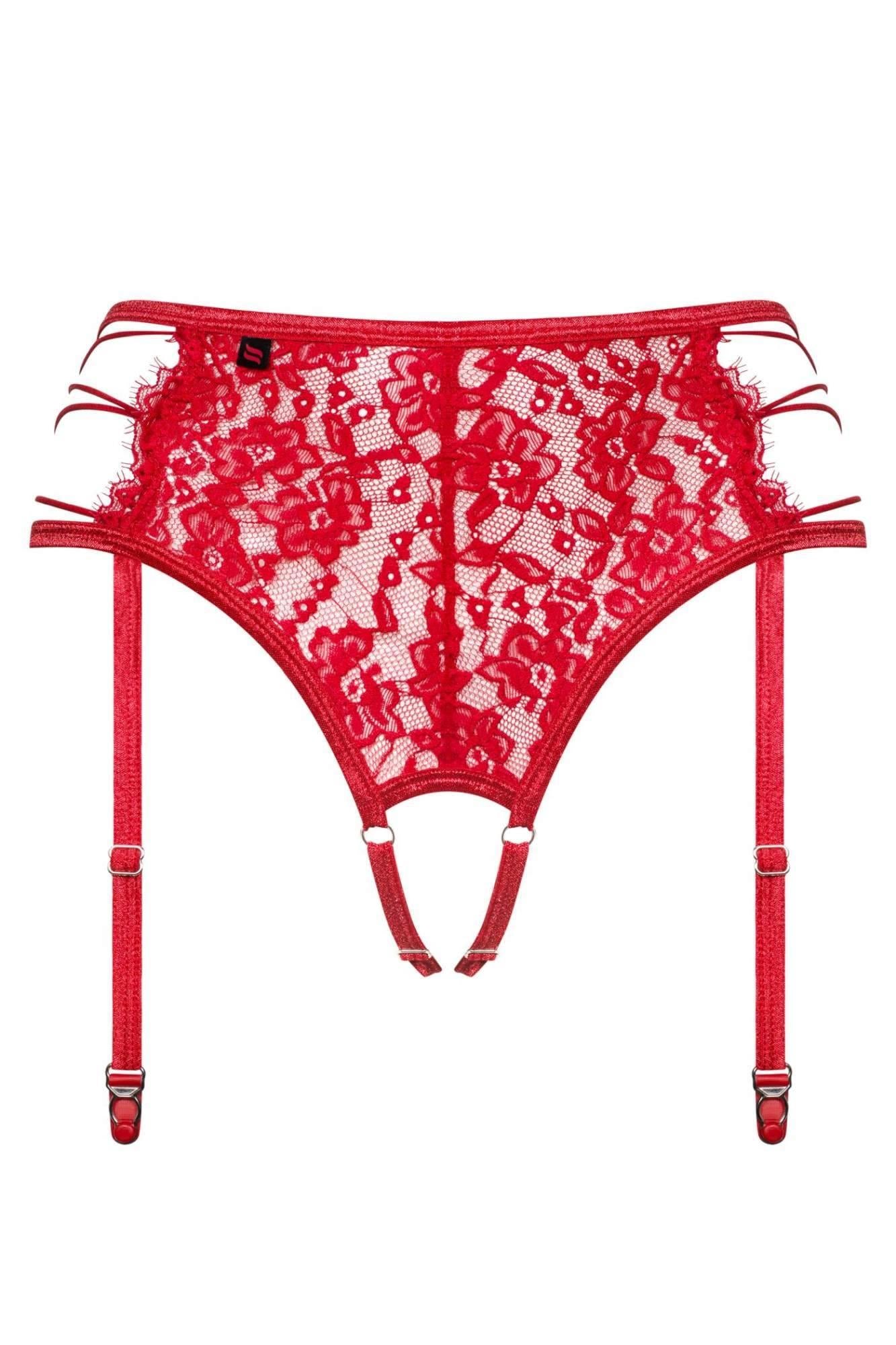 Portjartier Rediosa Obsessive, roșu, S/M, cu tanga