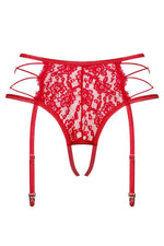 Portjartier Rediosa Obsessive, roșu, S/M, cu tanga