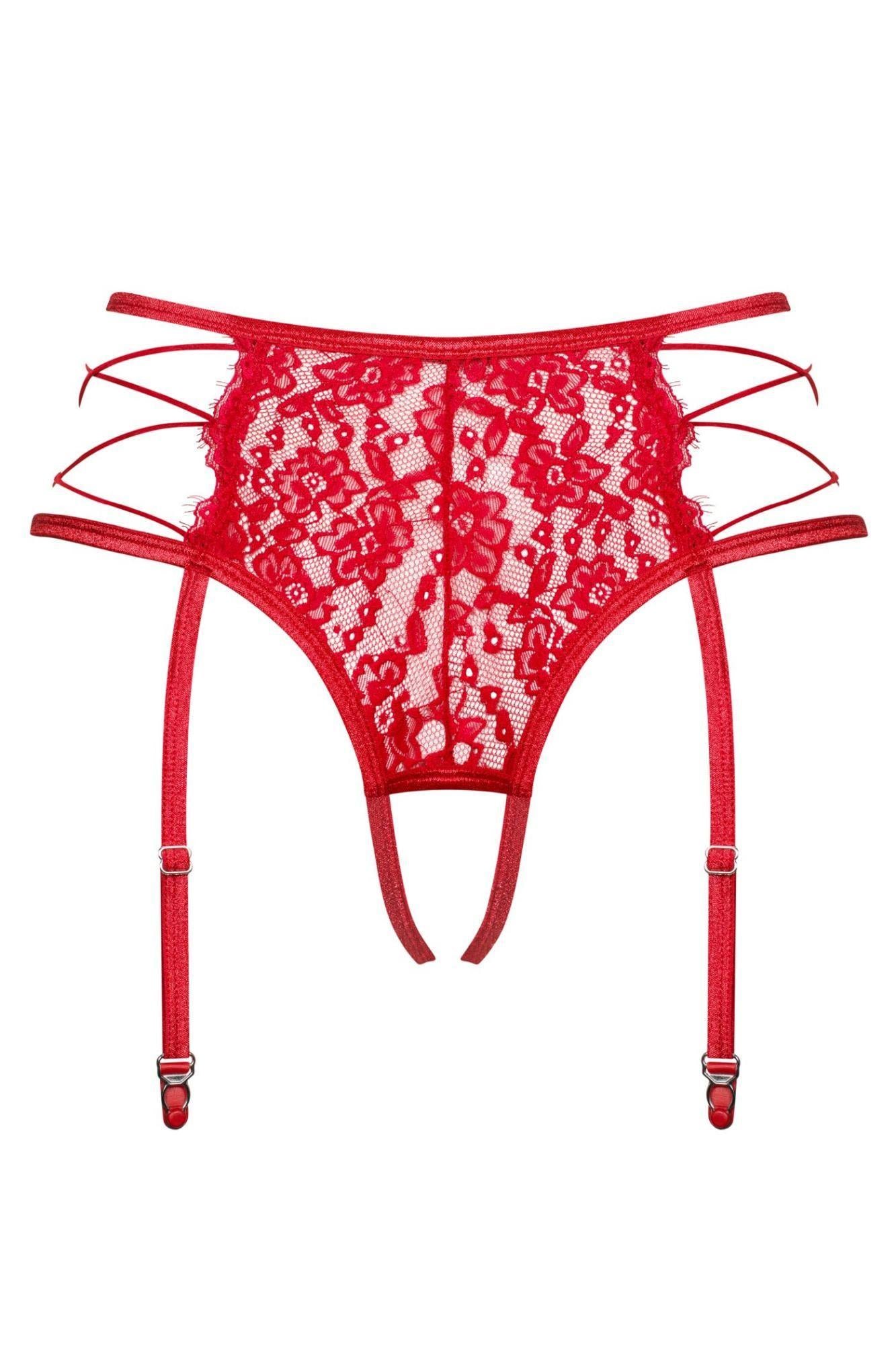 Portjartier Rediosa Obsessive, roșu, S/M, cu tanga