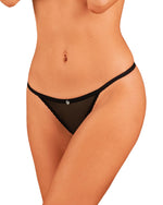 Celia Noir Obsessive Slip tanga deschis negru XL/2XL