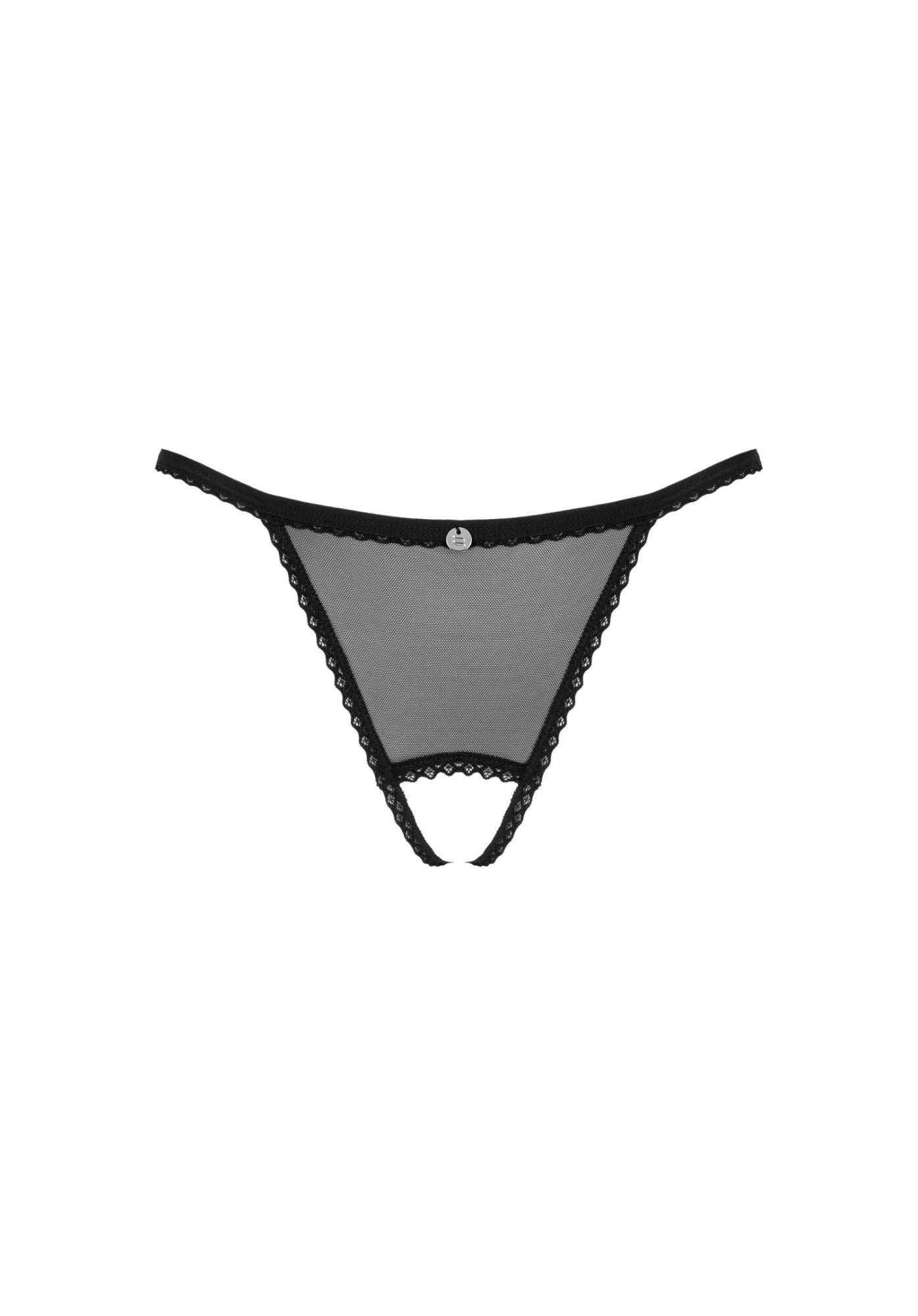 Celia Noir Obsessive Slip tanga deschis negru XL/2XL