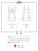 Camisola erotică din dantelă Alluria cu tanga Obsessive S/M