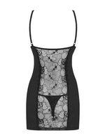 Heartina Obsessive Bluză și tanga din dantelă, negru, S/M