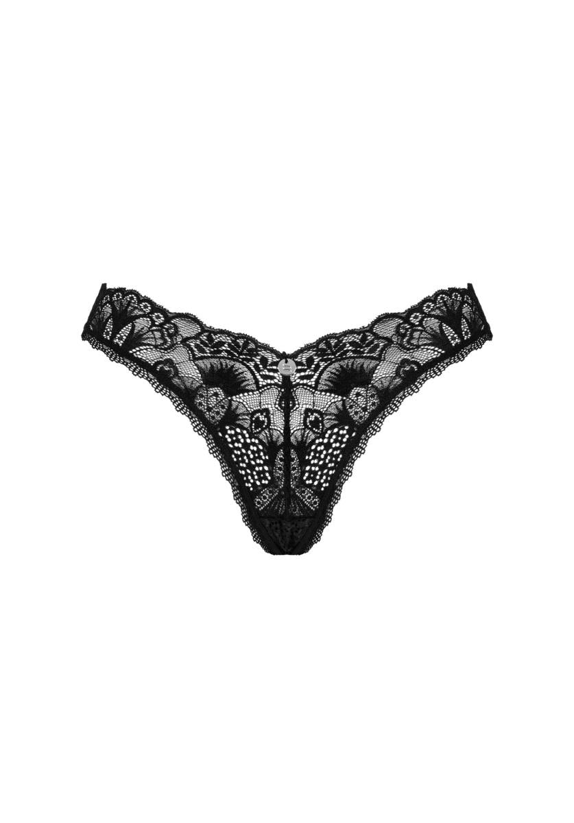 Donna Dream Obsessive Tanga din dantelă Negru XL/2XL