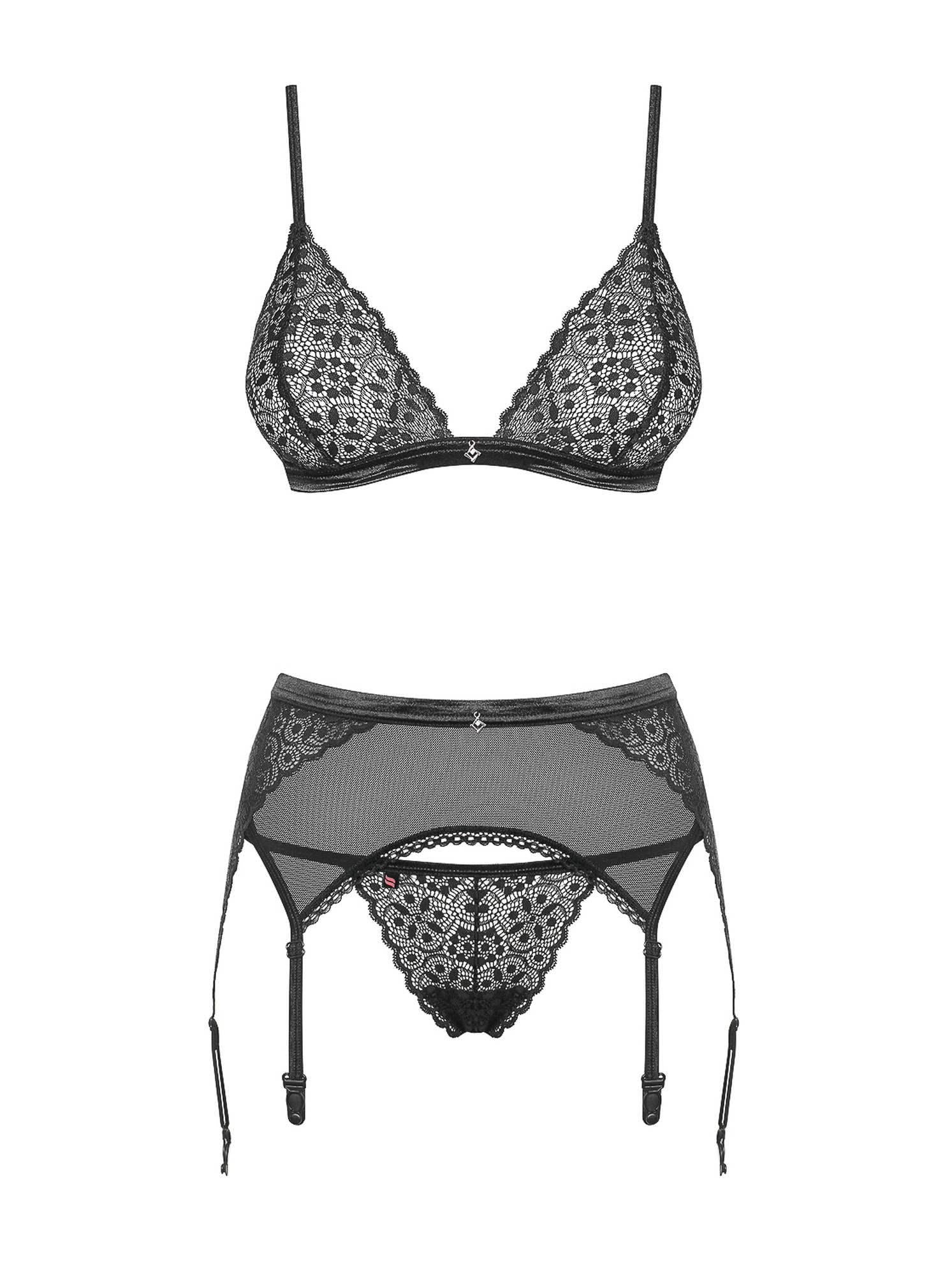 Set dantelă Shibu Obsessive negru S/M