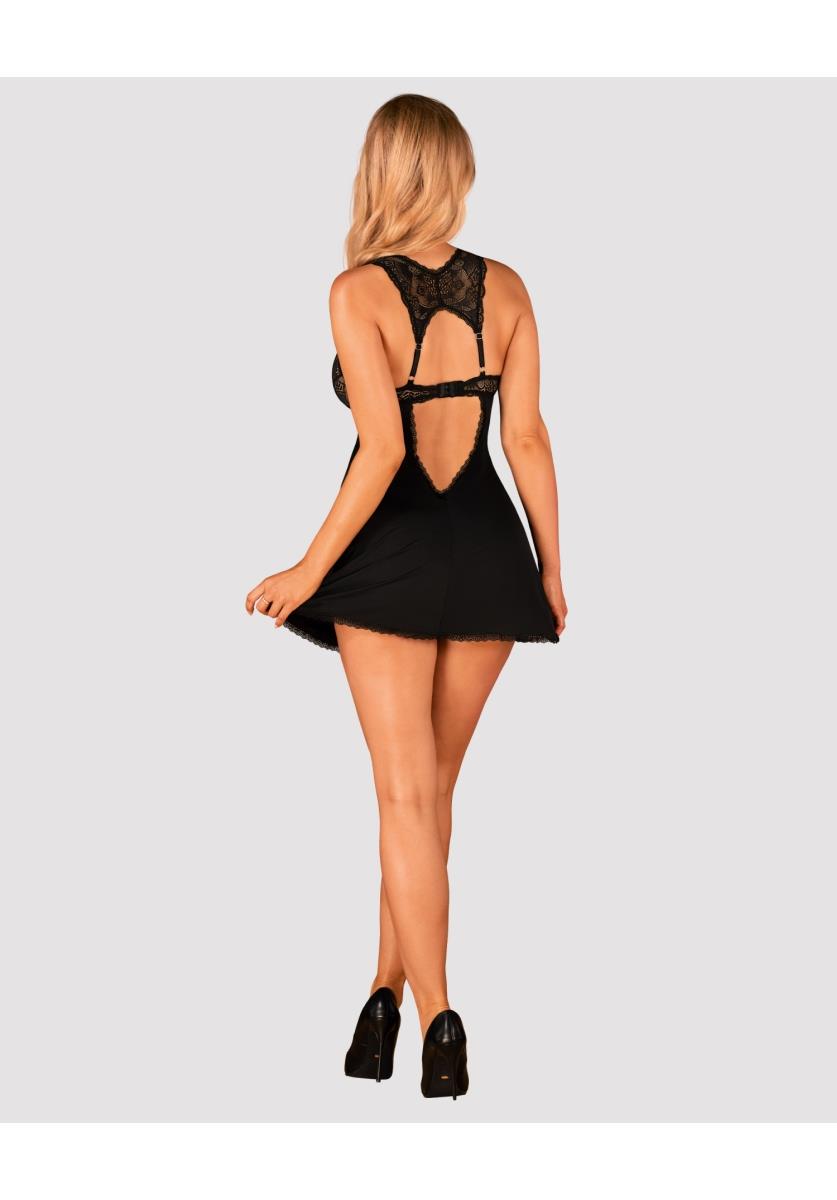 Babydoll Donna Dream cu tanga Obsessive negru XL/2XL