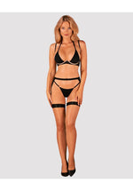 Set de lenjerie intimă Selinne Obsessive din trei piese, negru, XL/2XL