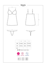 Obsessive Rebella cămașă și tanga neagră L/XL