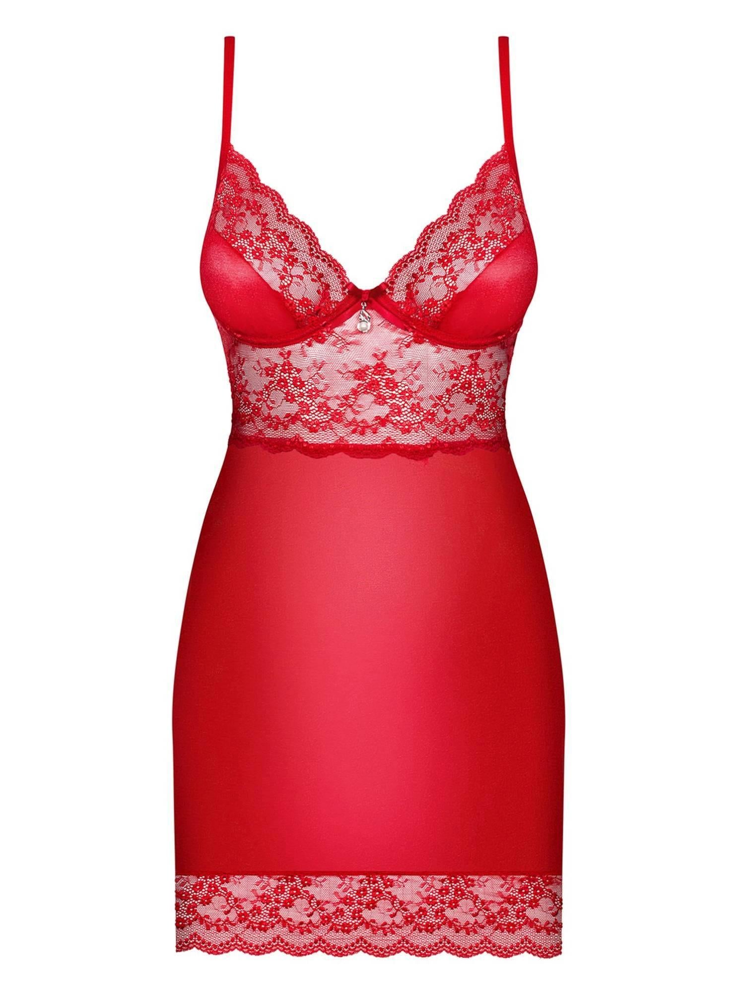 Corset Lovica cu tanga Obsessive roșu XXL