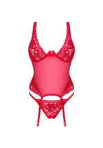 Corset și tanga Lacelove Obsessive, roșu, M/L