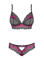 Set lenjerie intimă Tulia Obsessive din dantelă negru S/M