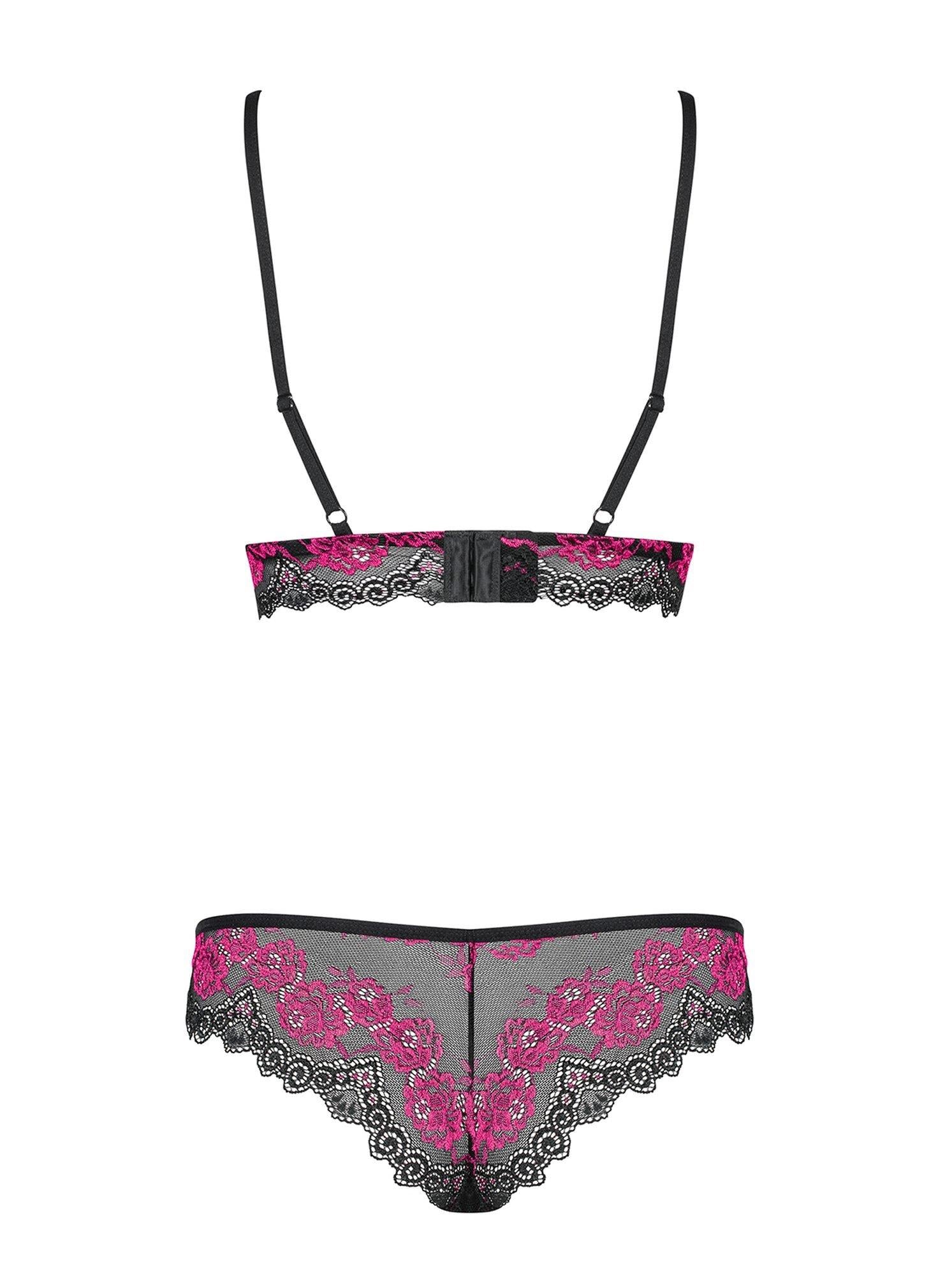 Set lenjerie intimă Tulia Obsessive din dantelă negru S/M