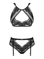 Set lenjerie intimă Allastia Obsessive negru L/XL