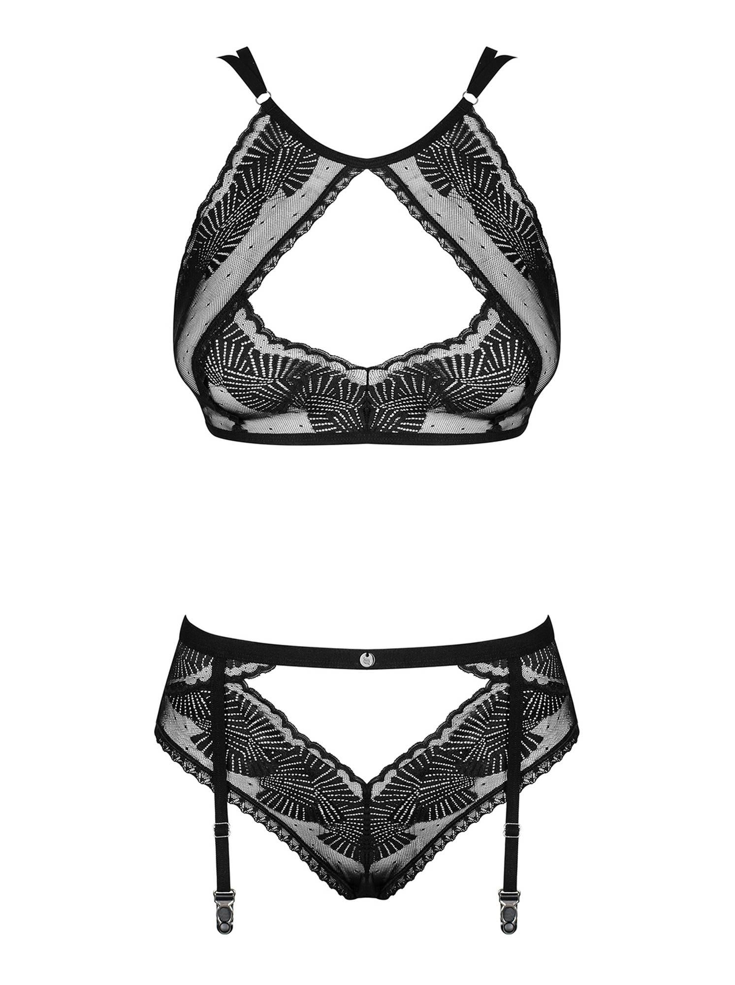 Set lenjerie intimă Allastia Obsessive negru L/XL