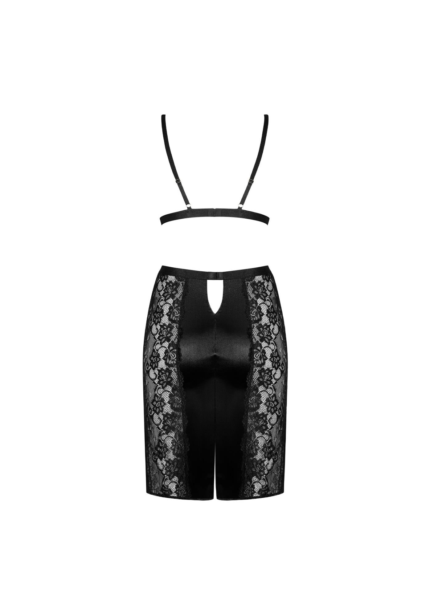 Set Blanita Obsessive din satin negru S/M
