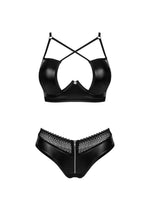 Set de lenjerie erotică Obsessive Norides neagră cu dantelă XS/S