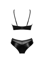 Set de lenjerie erotică Obsessive Norides neagră cu dantelă XS/S