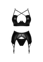 Set de lenjerie intimă Norides Obsessive din 3 piese, negru M/L