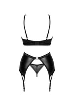 Set de lenjerie intimă Norides Obsessive din 3 piese, negru M/L