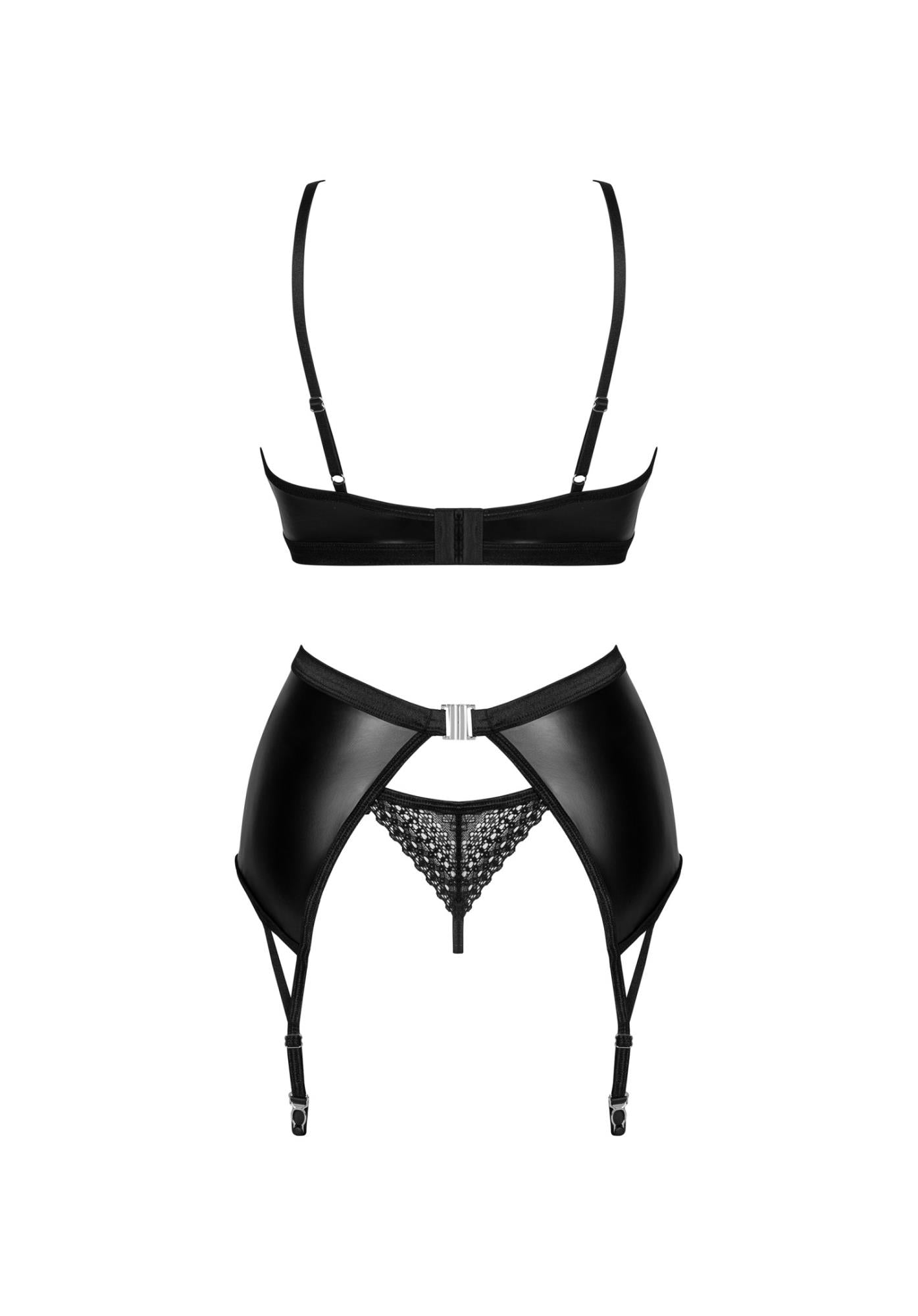 Set de lenjerie intimă Norides Obsessive din 3 piese, negru M/L