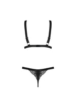 Set lenjerie intimă din satin Eloissa Obsessive L/XL