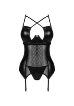Corset și tanga Norides Obsessive negru XL/2XL