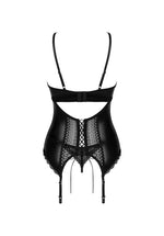Corset și tanga Norides Obsessive negru XL/2XL