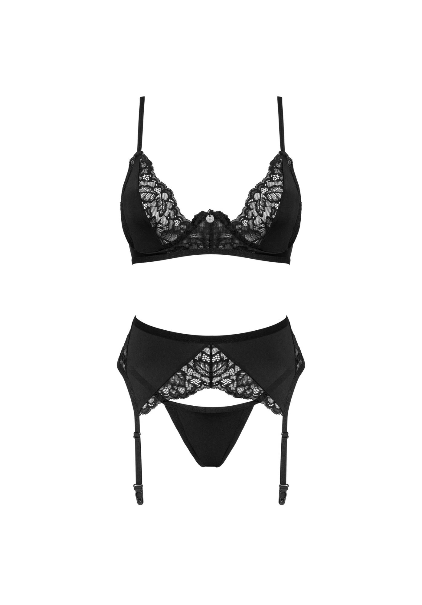 Set 3 piese Bellastia Obsessive negru M/L