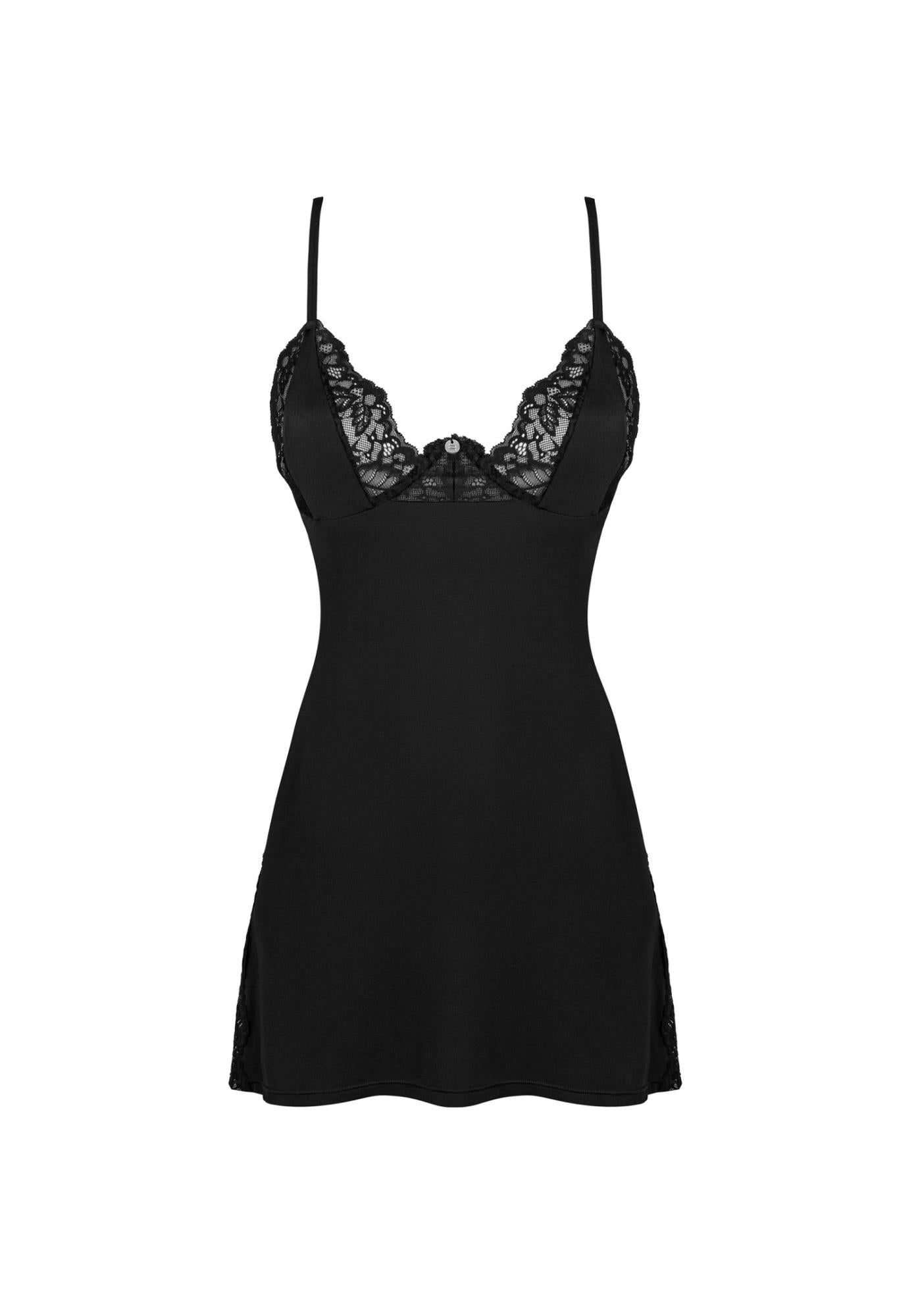 Bellastia Obsessive cămașă și tanga negru XL/2XL