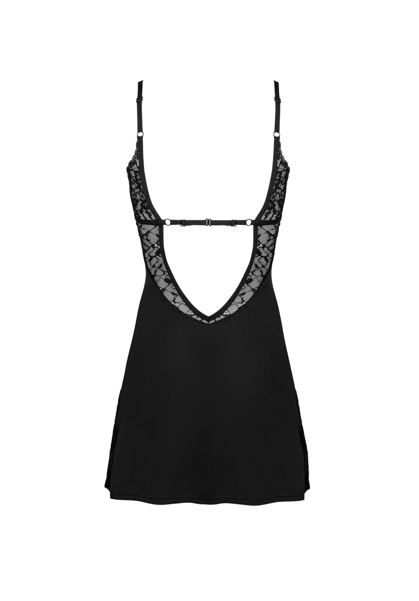 Bellastia Obsessive cămașă și tanga negru XL/2XL