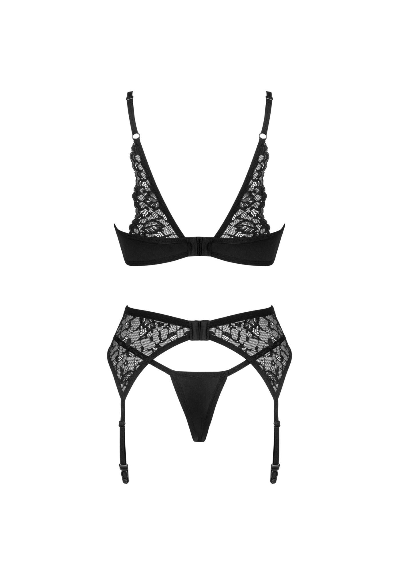 Set Bellastia Obsessive din dantelă negru XL 2XL