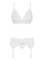 Set lenjerie intimă Obsessive 810 SEG albă cu curea S/M
