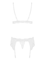 Set lenjerie intimă Obsessive 810 SEG albă cu curea S/M