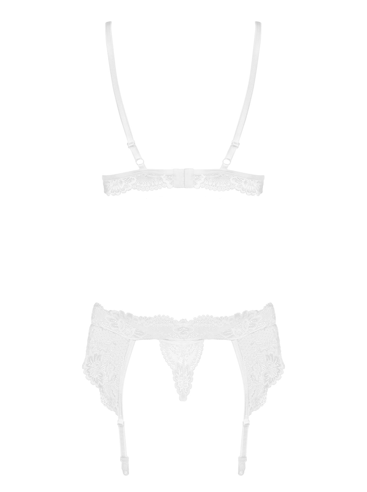 Set lenjerie intimă Obsessive 810 SEG albă cu curea S/M