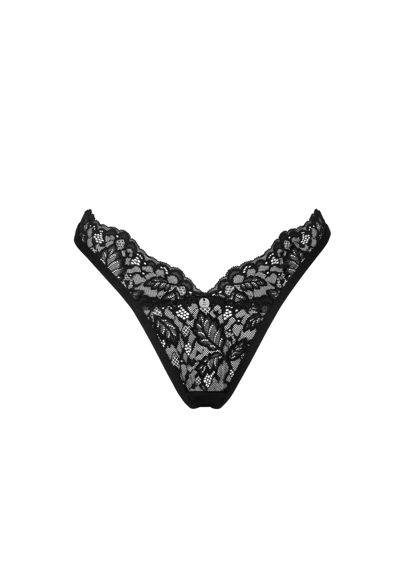Bellastia Obsessive tanga deschisă din dantelă negru M/L