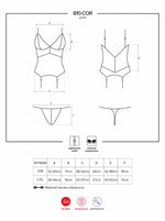 Corset Obsessive din dantelă cu tanga alb S/M